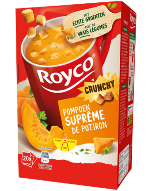 Royco - Minute Soup pompoensuprême met croutons, pak van 20 zakjes