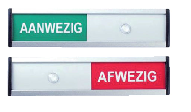 Posta - Infobord aanwezig/afwezig 125x30mm