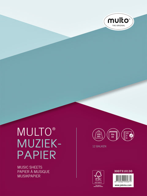 MULDO - PAPIER DE MUSIQUE INTÉRIEUR A4 23-RINGS 50VEL