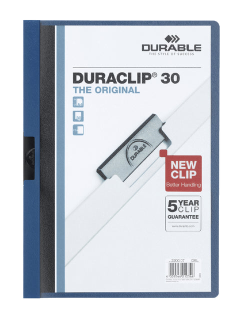 Durable - Klemmap Duraclip A4 3 mm 30 feuilles de bleu | 25 pièces