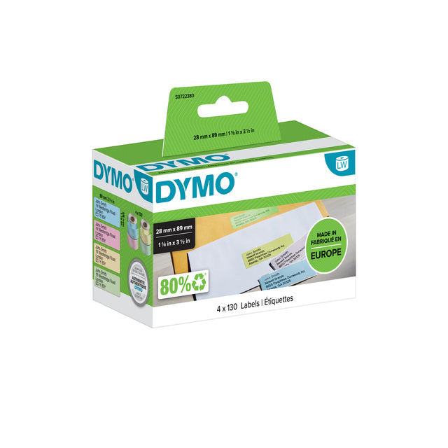 Dymo - Etikett Dymo LabelWriter adressiert 28x89 4st Asrt | Box A 4 Roll 6 Stück