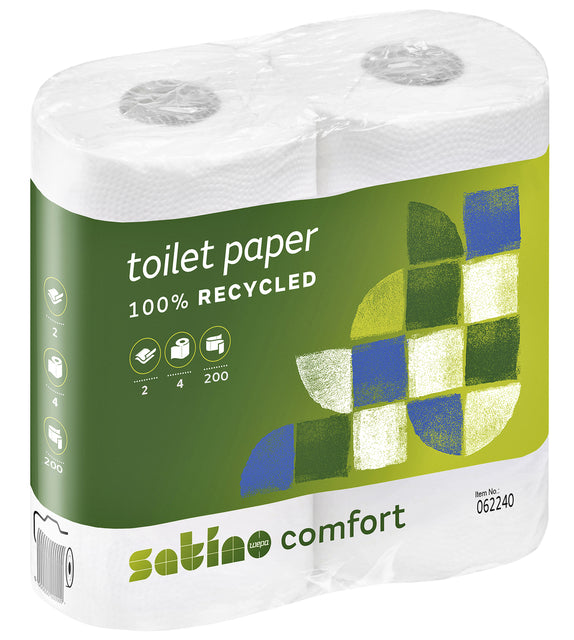 Satino von WEPA - Toilettenpapier Satino Komfort 2 - Laags 200vvel White 4 Rolls