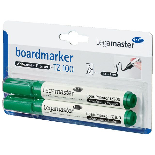 Legamaster - Viltstift legamaster tz100 whiteboard 2mm 2st gn | 10 stuks