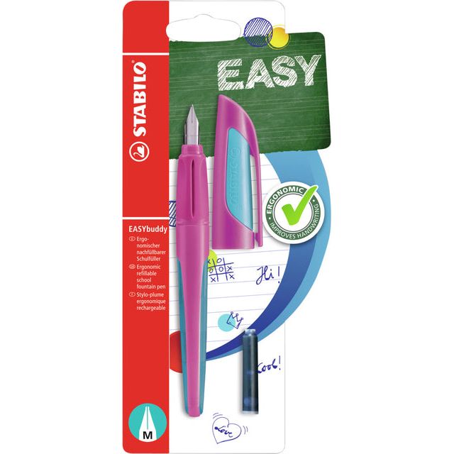 Brunnenstift Stabilo EasyBuddy rechts mittelrosa/blau Blase bis 1 Stück