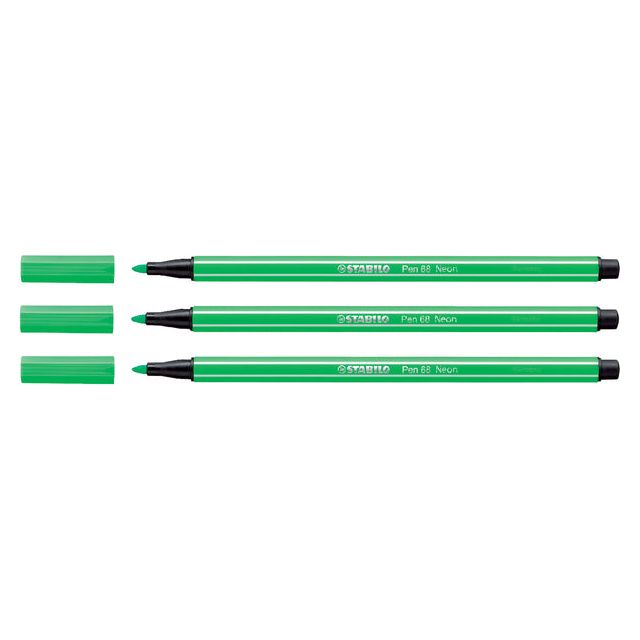 Stabilo - Filz -Tip Pen 68/033 Neon Green | 10 Stücke