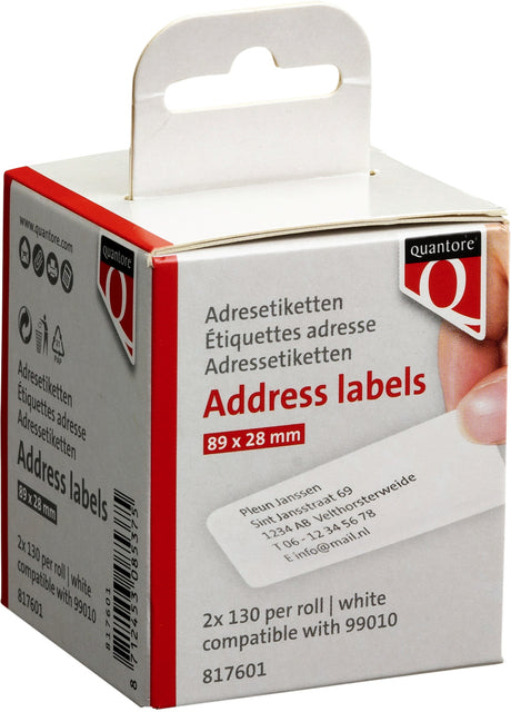 Quantore - Label Label 99010 89x28mm Adresse blanche