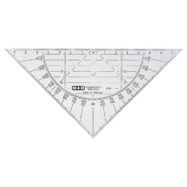 Geo -Dreieck M+R 2316 160 mm transparent