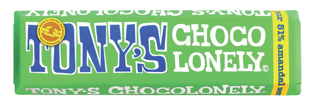 Tony's Chocolonely - Chocolade tony chocolonely amandel zeezt reep 47gr