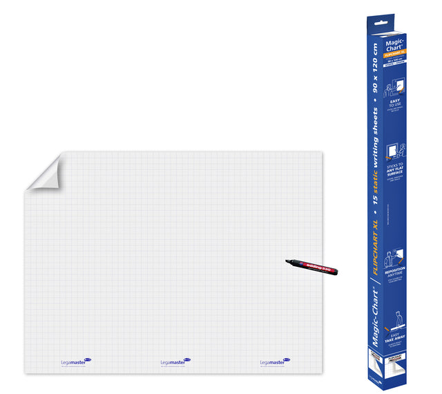 Legamaster - Magic -chart Flipchart XL 90x120cm Weiß mit Fenster | 4 Stücke