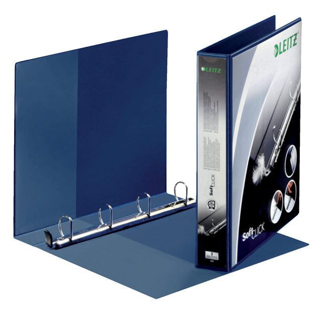 Präsentationsband Leitz Softclick A4 Maxi 4-Ringe D-Mech 30mm Blau