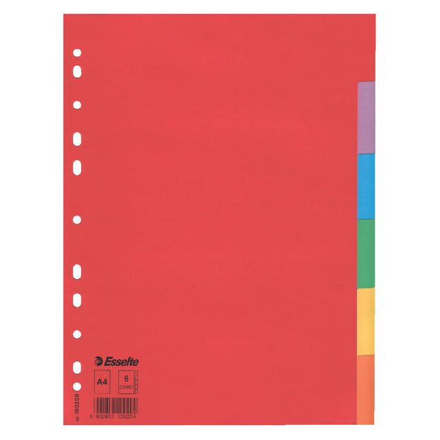 Esselte - Tabs A4 11r Cardboard 6-Piece sans page de couverture