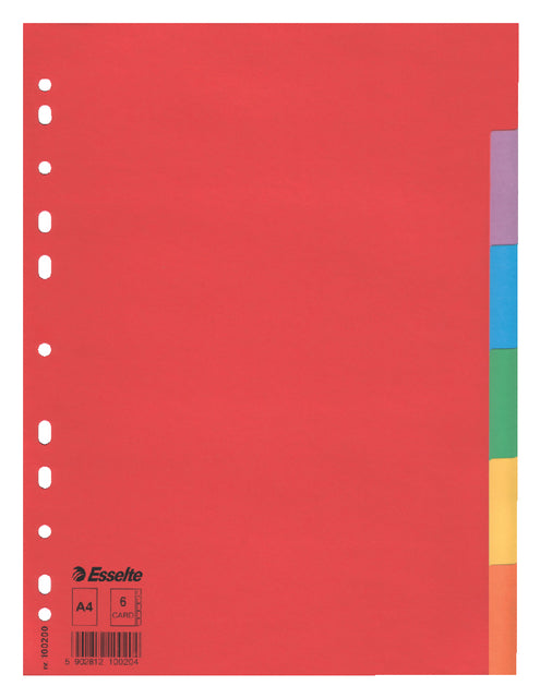 Esselte - Tabs A4 11r Cardboard 6-Piece sans page de couverture