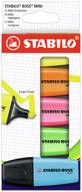 Stabilo - Boss Mini Marking Stift, 5 Stück Endus, Assorti