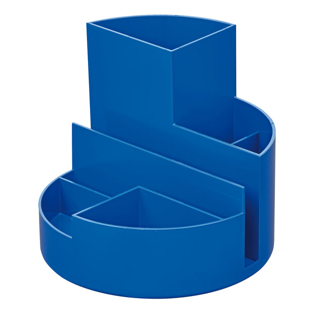 Maul - Organisateur de bureau Penbak Roundbox Ø14x12.5 cm, 7-Sections, 85% Recycled Plastic Blue