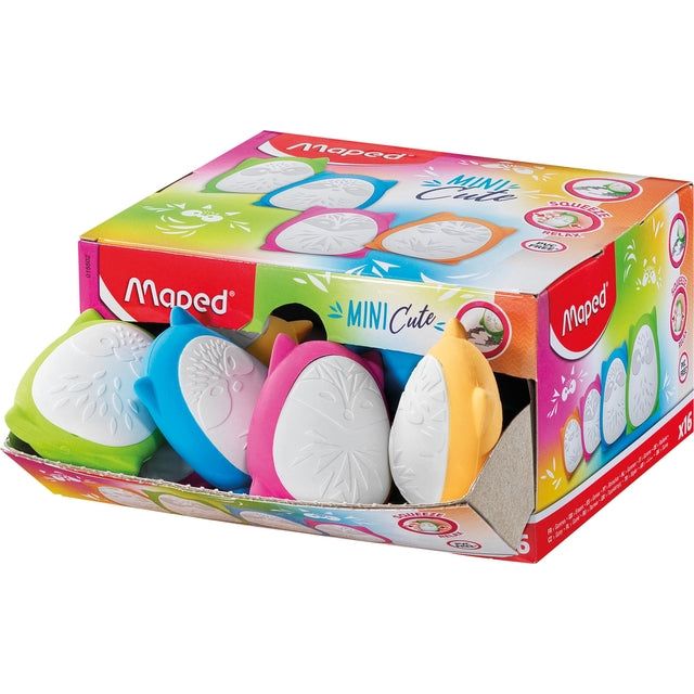 Maped - Gum Maped Mini Mignon Squeeze Affichage à 16 pièces | Afficher une pièce