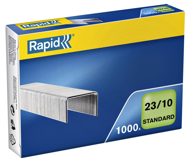 Rapid - Staples 23/10 verzinkter Standard 1000 Stücke | 10 Stücke