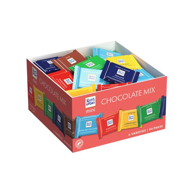 Ritter Sport - Mini Bunte Sorte 16.67gr | Blister A 1 Box x 84 Stück | 4 Stück