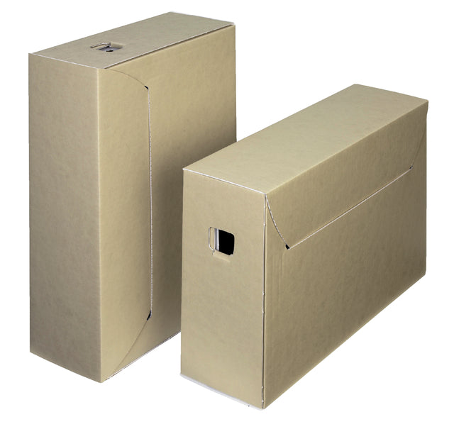 Loeffs - archiefdoos City Box 30+, ft 390 x 260 x 115 mm, bruin/wit, pak van 50 stuks