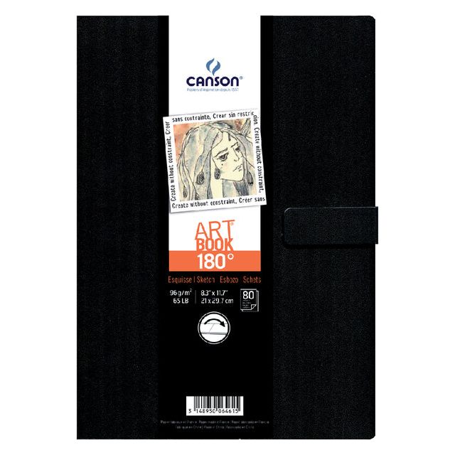 Canson - Drawbook Canson Art 216x279mm 180 Grad 96gr 80V | Stück ein 80 Blatt | 3 Stück