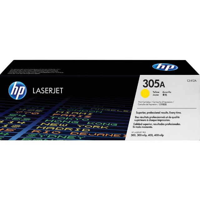 HP - toner 305A, 2 600 pagina's, OEM CE412A, geel