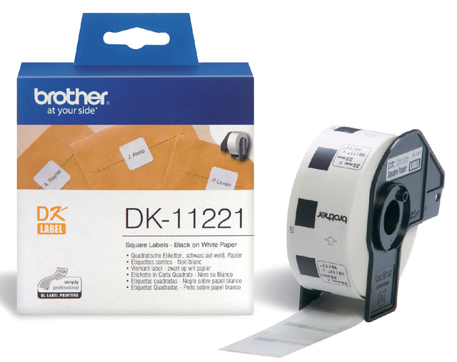 Brother - Etiket brother dk11221 vierkant 23x23mm wit