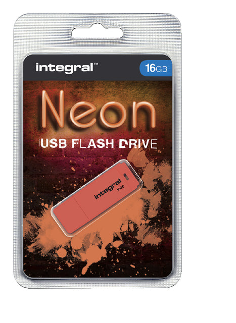 Integral - NEON USB 2.0 Stick, 16 Go, orange