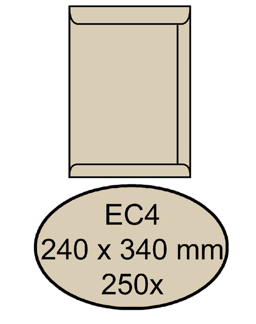 Quantor - Umschlag Tat EC4 240x340mm Cremekraft 250 Stück