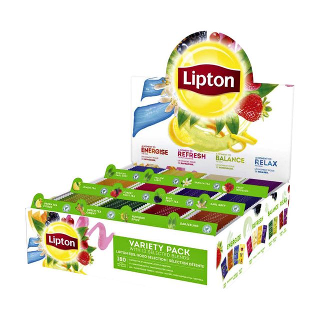 Lipton Tea Company - Variety Pack, 12 Geschmacksrichtungen, Anzeige von 180 Taschen