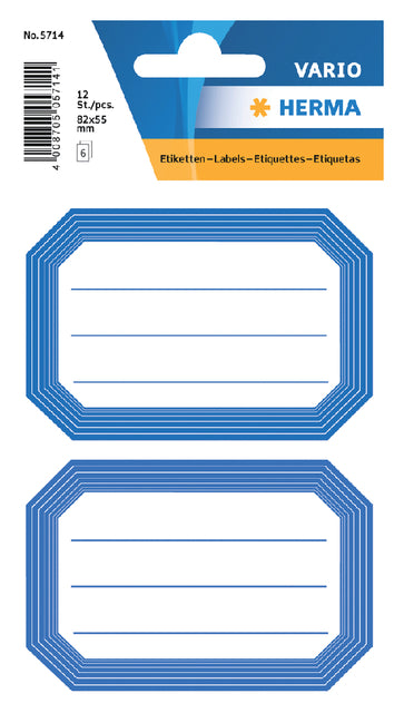 Herma - Label 5714 82x55mm Script Blue Edge 12 pièces | 10 pièces