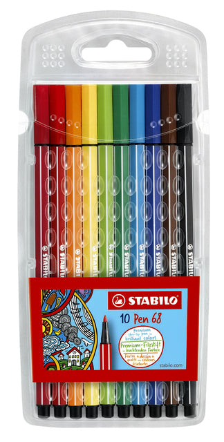 Stabilo - Filz -Tip Pen 68 Penny von 10 Farben | 10 Stücke