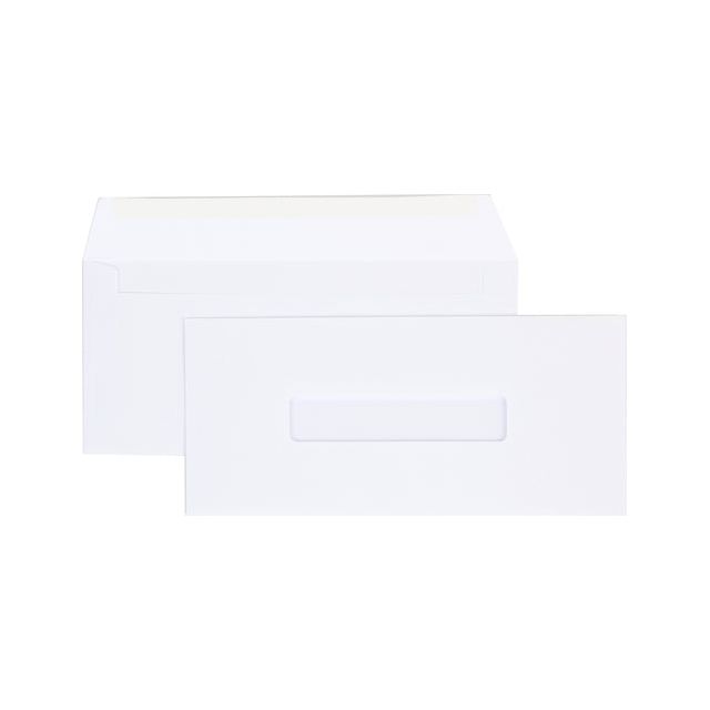 Quantore - Enveloppe Office 109x224 -EA6 GOM VM 80GR Fenêtre 2.5x11mm Middle | 10 pièces