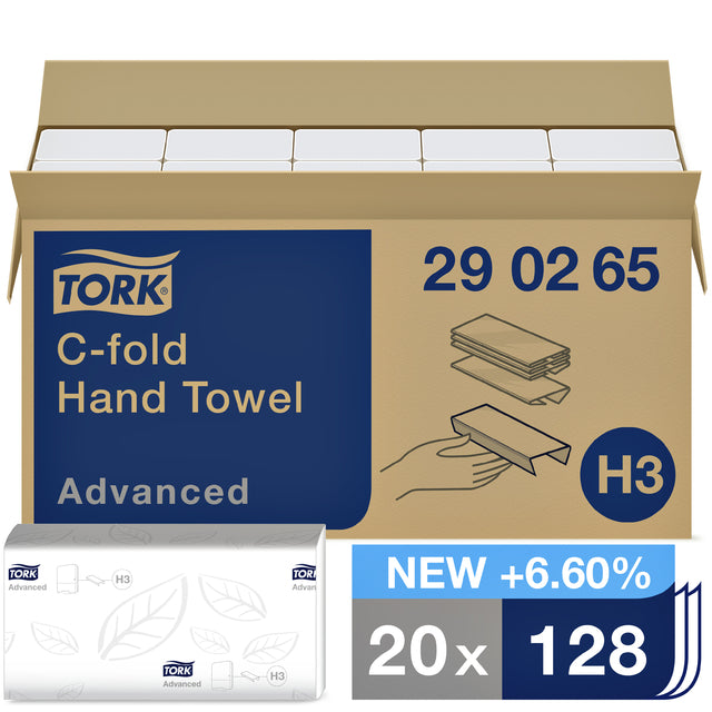 Tork - Handdoek h3 advanced c-vouw 2l wit 290265