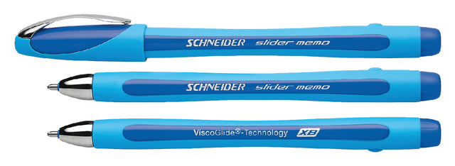 Schneider - Ballpoint Slider Memo Blue Extra breit | 10 Stücke