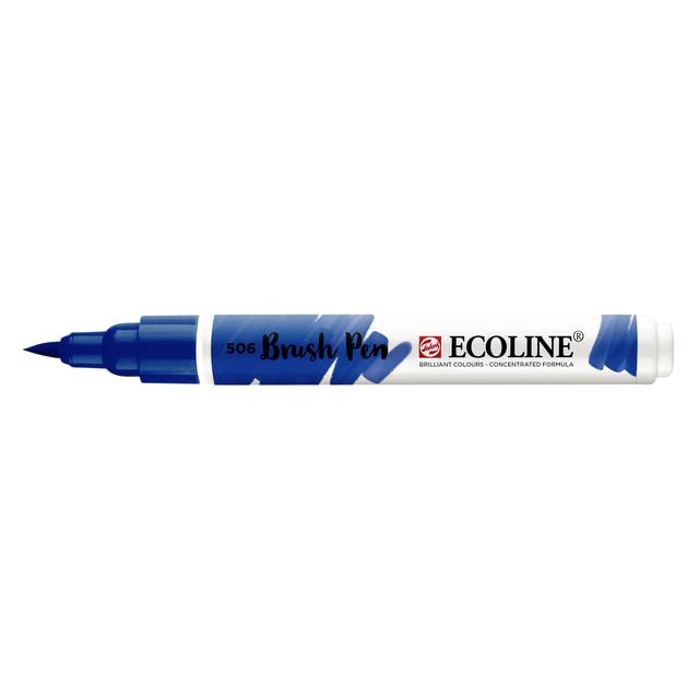 Talens - Brushpen ecoline 506 donker ultramarijn | 3 stuks