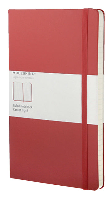 Moleskine - Notitieboek moleskine large 130x210mm lijn hc rood