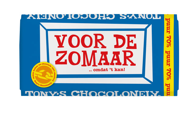 Tony's Chocolonely - Chocolade tony chocolonely puur zomaar reep 180gr | 15 stuks