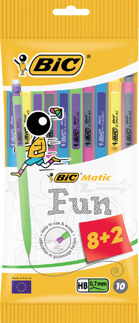 BIC - matischer Vulpotlood -Spaß 0,7 mm, Suspensionssack von 10 Teilen