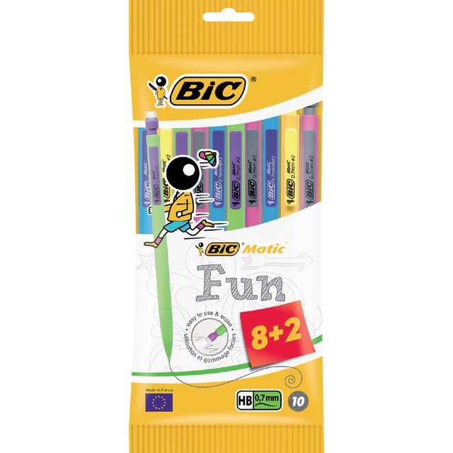 BIC - matischer Vulpotlood -Spaß 0,7 mm, Suspensionssack von 10 Teilen