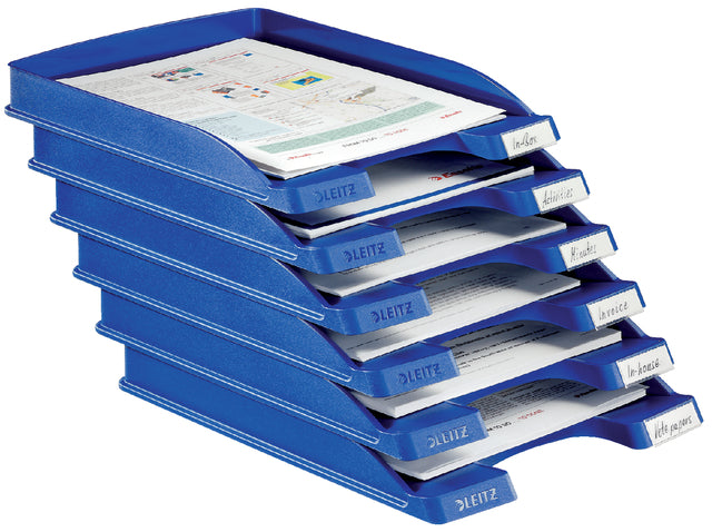 Leitz - Brievenbak leitz plus slim a4 blauw | 10 stuks