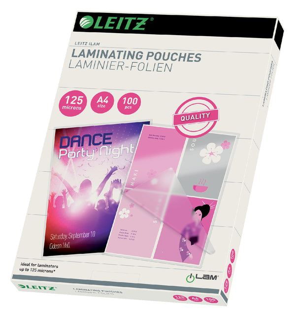 Leitz - Ilam lamineerhoes ft A4, 250 micron (2 x 125 micron), pak van 100 stuks