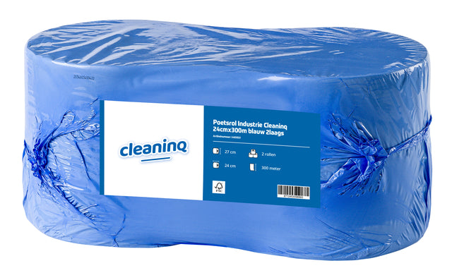 CleanInq - Industrie du rôle de nettoyage 24cmx300m bleu 2L