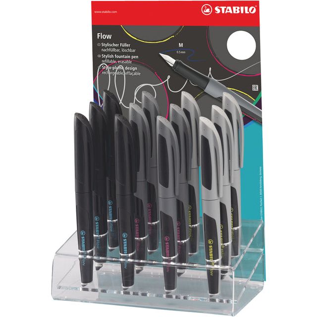 Stabilo - Vulpen flow active m assorti | 12 stuks