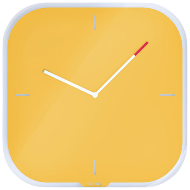 Leitz - Clock Wall Verre jaune confortable