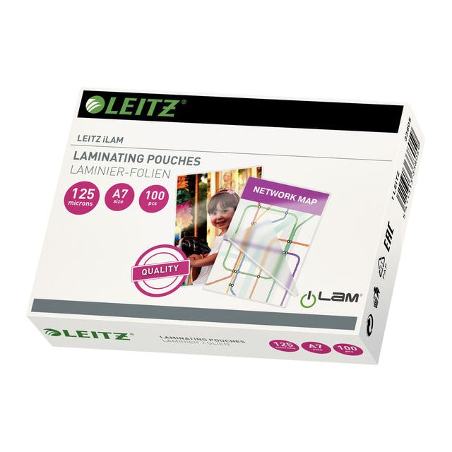 Leitz - Ilam Lamining Cover ft A7, 250 Mikron (2 x 125 Mikron), Packung von 100 Teilen