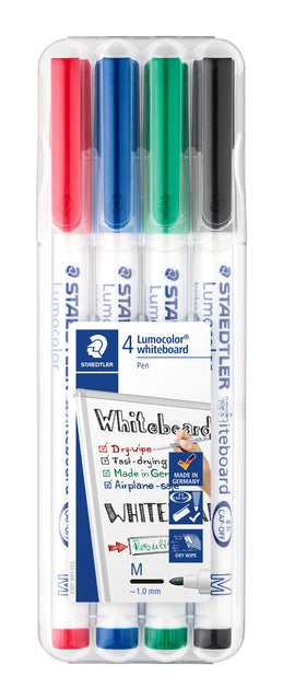 Staedtler - Felt -Tip Pen 301 Blanc Blanc Around Assorti 1 mm 4 pièces | 10 pièces