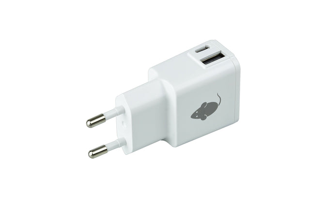 Greenmouse-Greenmouse Dual Ladegerät 1 x USB-A und 1 x USB-C, Weiß