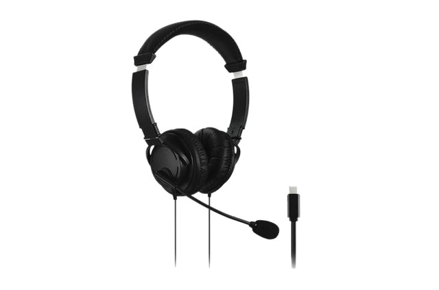 Kensington-headphones USB-C Hi-Fi avec microphone noir