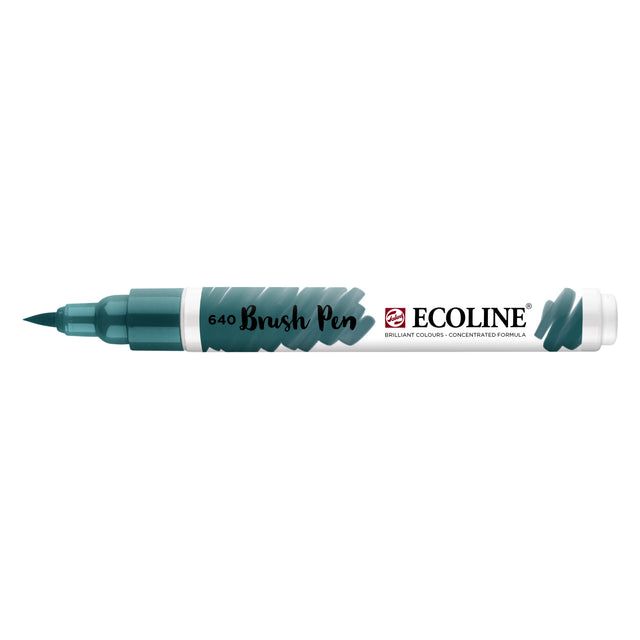 TALENS - Brushpen Ecoline 640 Blauwgroen | 1 pièce | 3 pièces