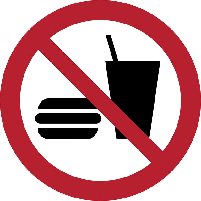 Djois - Pictogram djois eten en drinken niet toegestaan rd