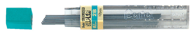 Pentel - potloodstiften, 0,7 mm, 2B, etui van 12 stuks